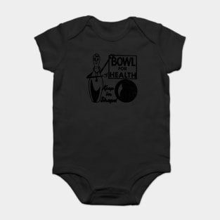 Retro Bowl For Health Vintage Bowling Matchbook Baby Bodysuit